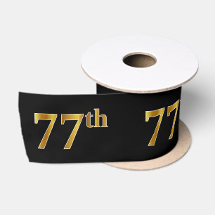 Faux/Imitation Gold "77th" Event Number (Black) Satin Ribbon