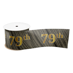 Faux/Imitation Gold "79th" Event Number (Rustic) Satin Ribbon
