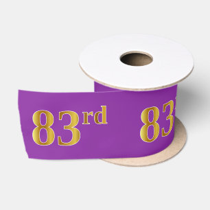 Faux/Imitation Gold "83rd" Event Number (Purple) Satin Ribbon