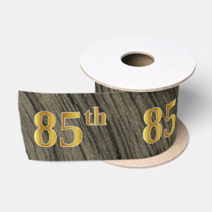 Faux/Imitation Gold "85th" Event Number (Rustic) Satin Ribbon