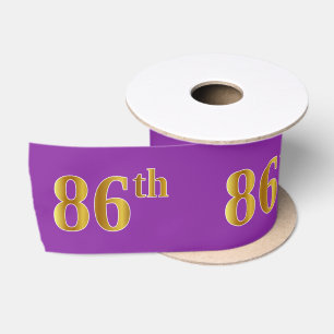 Faux/Imitation Gold "86th" Event Number (Purple) Satin Ribbon