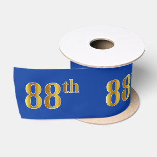 Faux/Imitation Gold "88th" Event Number (Blue) Satin Ribbon