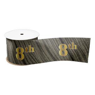 Faux/Imitation Gold "8th" Event Number (Rustic) Satin Ribbon