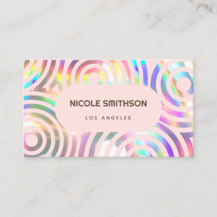 faux iridescent circles business card