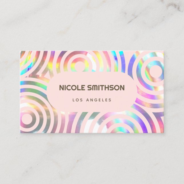 faux iridescent circles business card (Front)