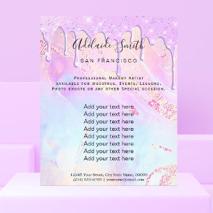 Faux iridescent elegant design flyer