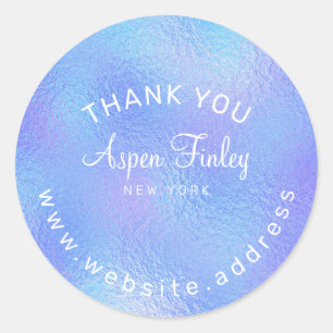 Faux Iridescent Foil Elegant Classic Round Sticker