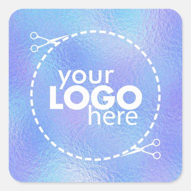 Faux Iridescent Foil Logo Square Sticker (Front)