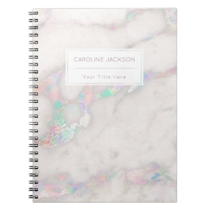 faux iridescent marble notebook