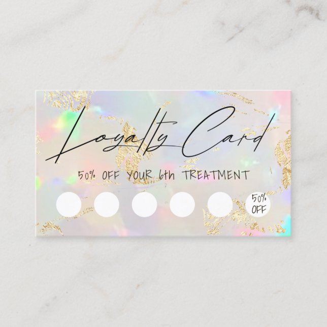 faux iridescent opal design loyalty card (Front)