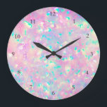 FAUX iridescent opal effect Large Clock<br><div class="desc">FAUX holographic opal clock,  the iridescence is only simulated</div>