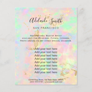 faux iridescent opal photo design flyer