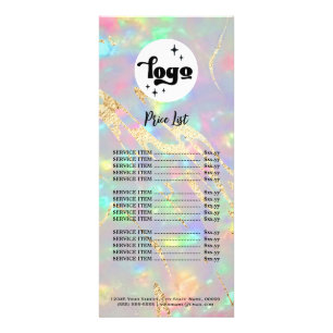faux iridescent opal rack card