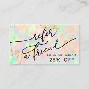 faux iridescent opal texture referral card