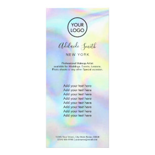 faux iridescent pastel colours price list  rack card