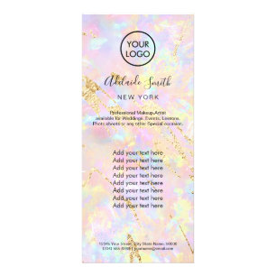 faux iridescent pink opal rack card