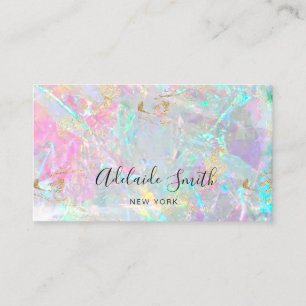 FAUX iridescent pink stone Business Card