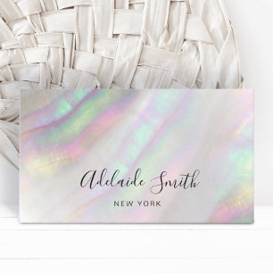 faux iridescent shell business card