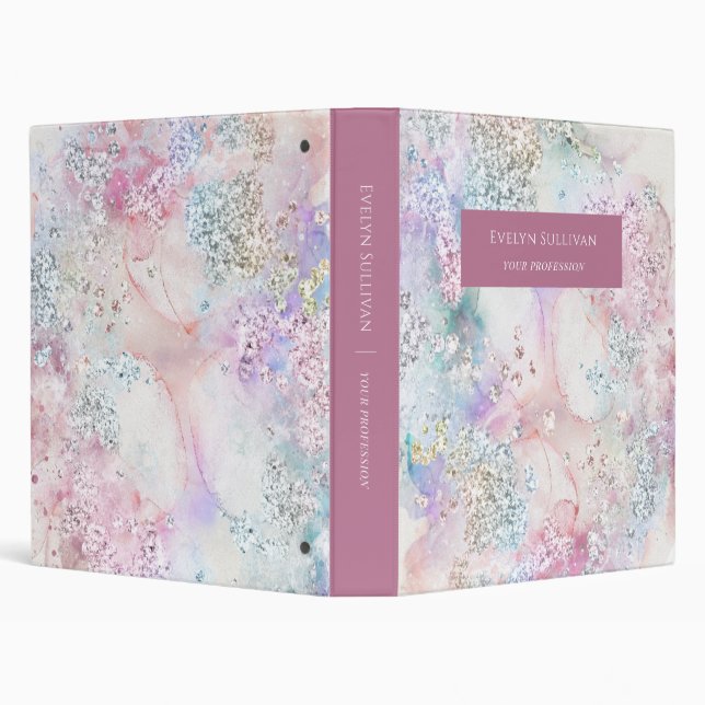 Faux iridescent watercolor glitter binder (Background)