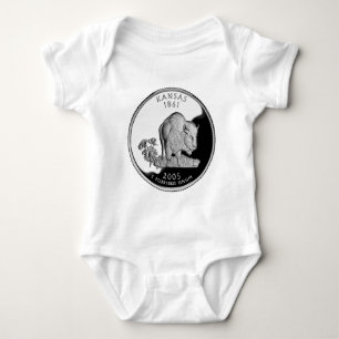 Faux Kansas State Quarter Baby Bodysuit