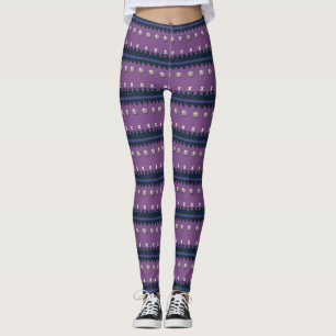 Faux Knished Purple Leggings de Noël