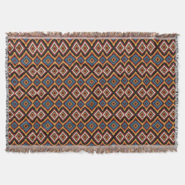 Faux knitted Aztec Western pattern  Throw Blanket (Front)