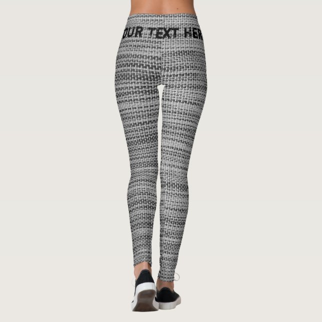 Faux Knitted Grey Leggings Personalized Text (Back)