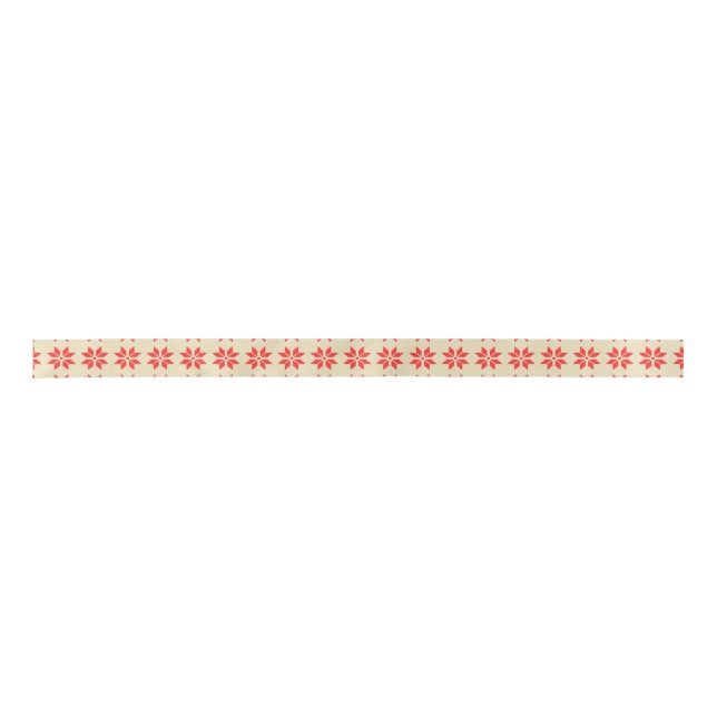 faux knitted snowflake pattern satin ribbon (Front)