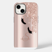 Faux Lashes Glitter Rose Gold Drips