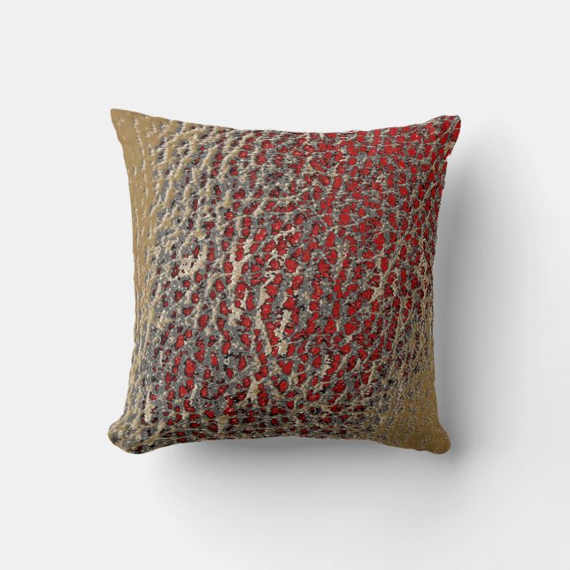 Faux Leather Abstract Mix 1 Throw Pillow (Front)
