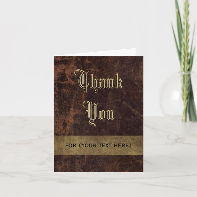 Faux Leather Brown/Gold Executive Thank You Custom (Front)