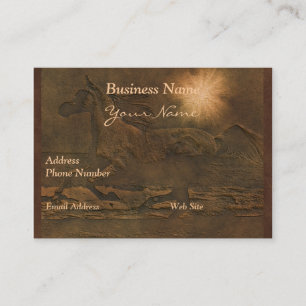 Faux Leather Cantering Horse on Leather-look Card