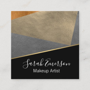 Faux Leather / Colour Block Square Business Card