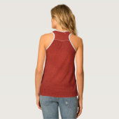 Faux Leather Elegant Red Brown Template Womens Tank Top (Back Full)