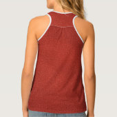 Faux Leather Elegant Red Brown Template Womens Tank Top (Back)