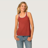 Faux Leather Elegant Red Brown Template Womens Tank Top (Front Full)
