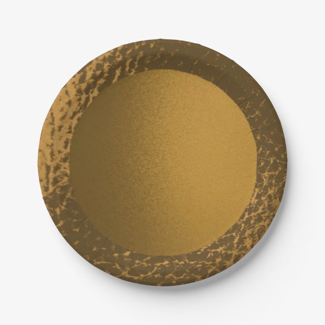Faux leather gold paper plates (Front)