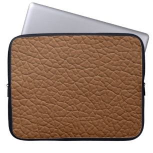 Faux leather light brown shades major texture. abs laptop sleeve