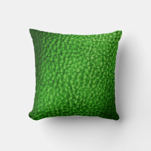 Faux Leather Lime Green Throw Pillow