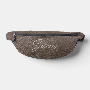 Faux Leather Mocha Textured  Fanny Pack