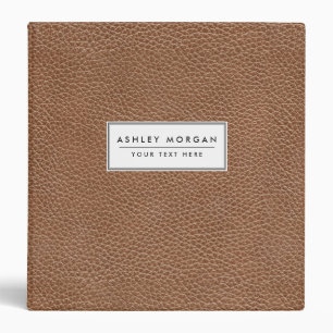 Faux Leather Natural Brown Binder