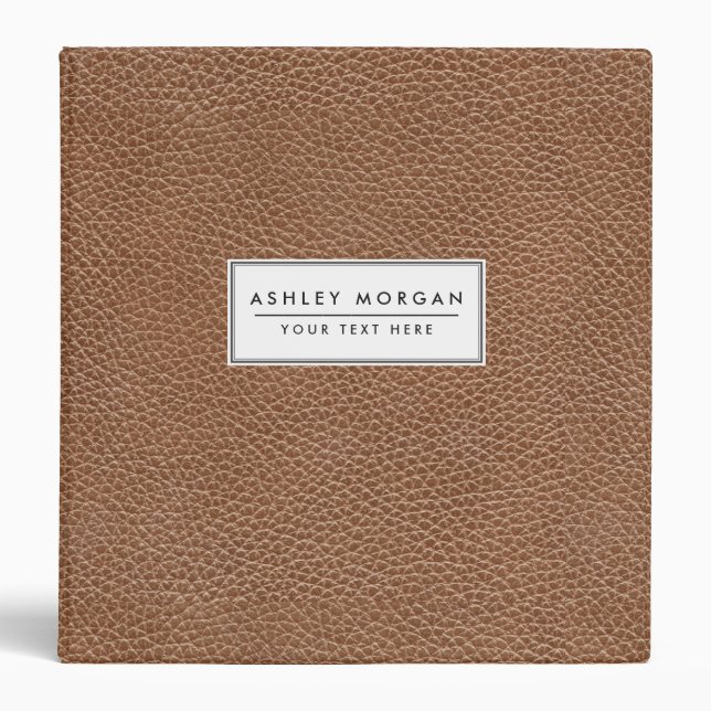 Faux Leather Natural Brown Binder (Front)