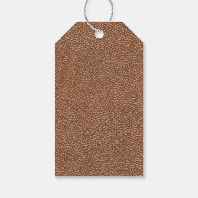 Faux Leather Natural Brown Gift Tags (Front)