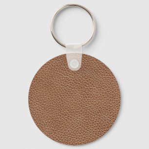 Faux Leather Natural Brown Keychain