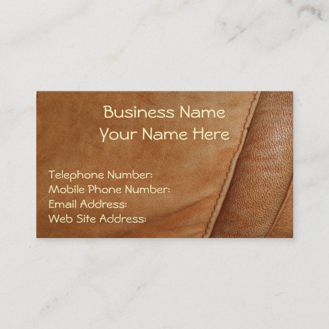 Faux Leather Rustic style Business Cards (Front)