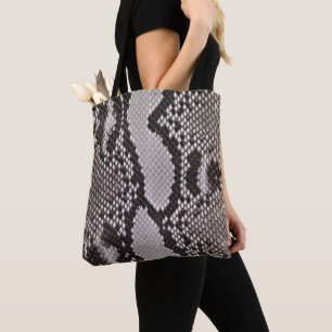 Faux leather snake print  tote bag