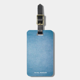 Faux Leather Texture personalized blue design Luggage Tag