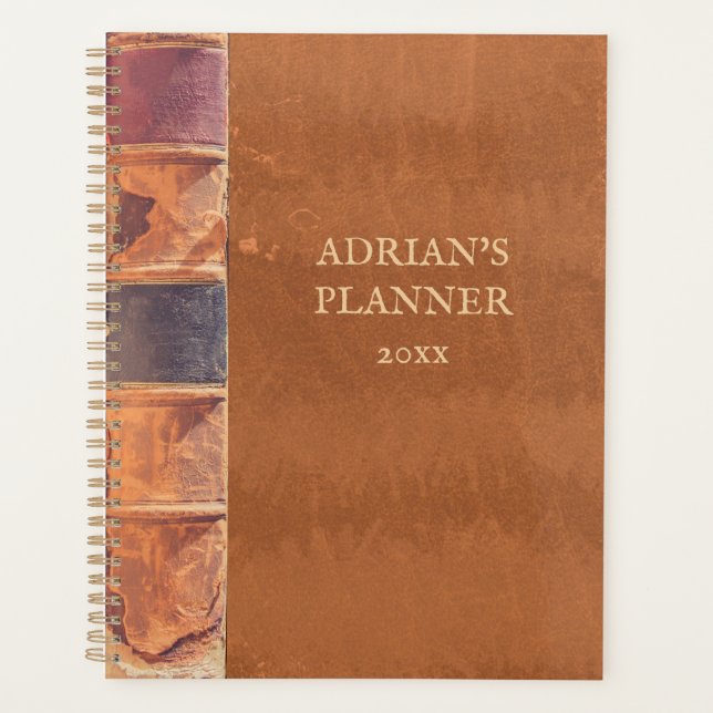 Faux Leather Vintage Antique Planner (Front)