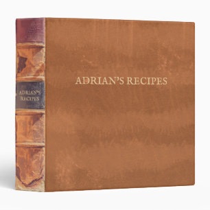 Faux Leather Vintage Antique Recipe Cookbook  Binder