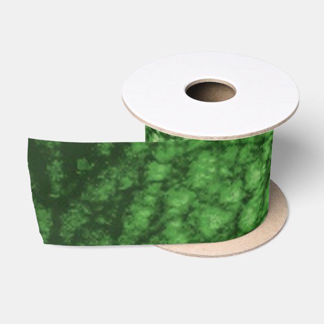 Faux Leather Warm Forest Green Design Satin Ribbon (Spool)